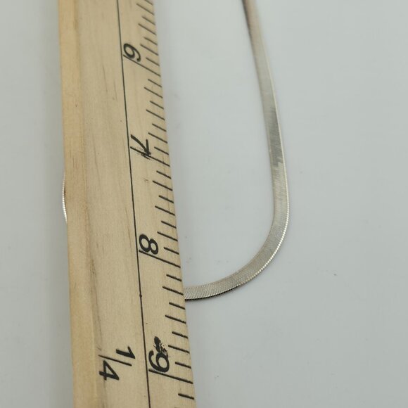 Italy 925 Sterling Silver Herringbone Chain 17” 3mm Lobster Clasp Necklace - Picture 10 of 11